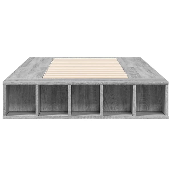 vidaXL Sengeramme grå sonoma 90x200 cm konstruert tre
