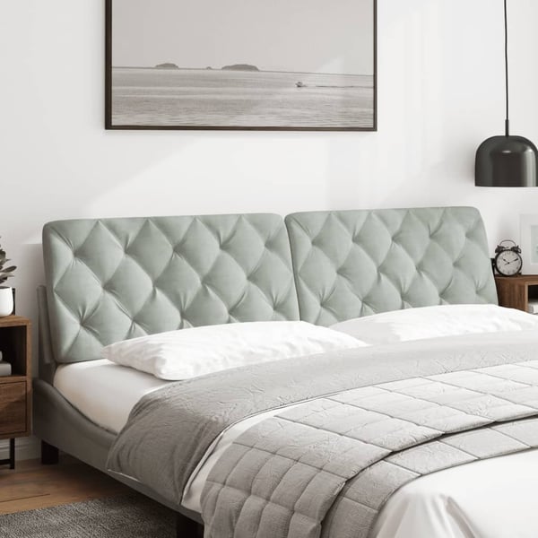 vidaXL gavlpude 200 cm velour lysegrå