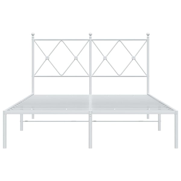 vidaXL Sengeramme i metall med hodegavl hvit 120x190 cm