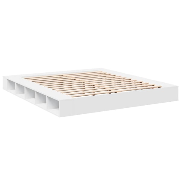vidaXL Sengeramme hvit 200x200 cm konstruert tre