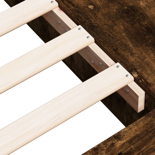 vidaXL Sengeramme røkt eik 100x200 cm konstruert tre