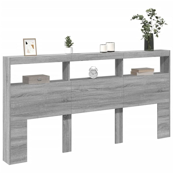 vidaXL Hodegavl skap med LED grå sonoma 200x17x102 cm