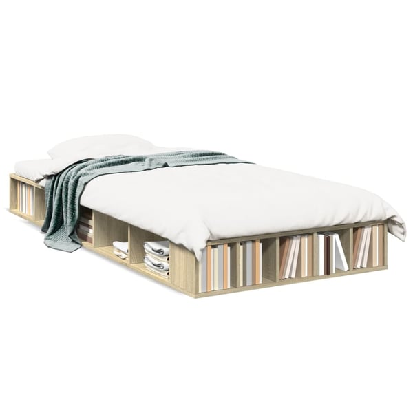 vidaXL Sengeramme sonoma eik 90x190 cm konstruert tre