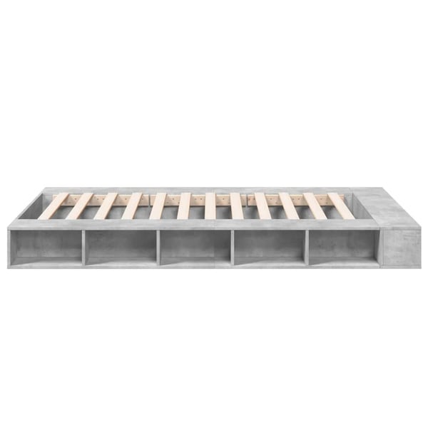 vidaXL Sängynrunko betoninharmaa 135x190 cm tekninen puu