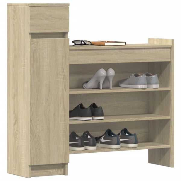 vidaXL Skohylle sonoma eik 100,5x28x100 cm konstruert tre