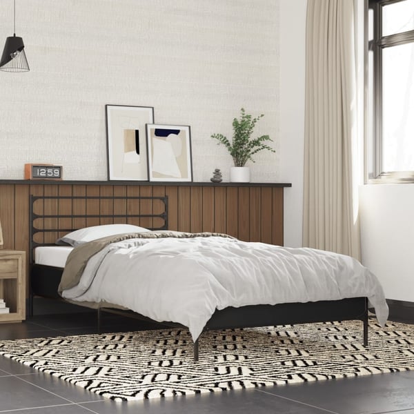 vidaXL Sengeramme svart 75x190 cm konstruert tre og metall