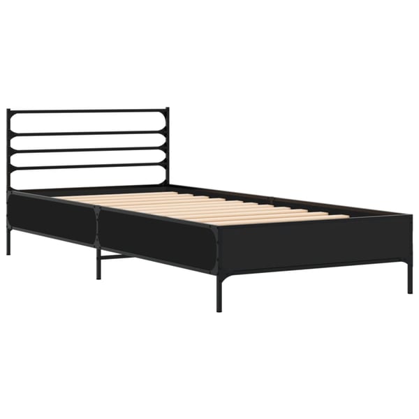 vidaXL Sengeramme svart 75x190 cm konstruert tre og metall