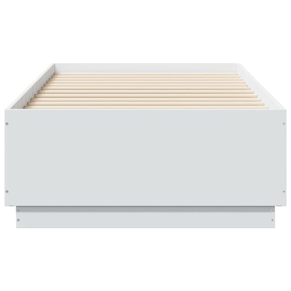 vidaXL Sengeramme med LED-lys hvit 75x190 cm konstruert tre