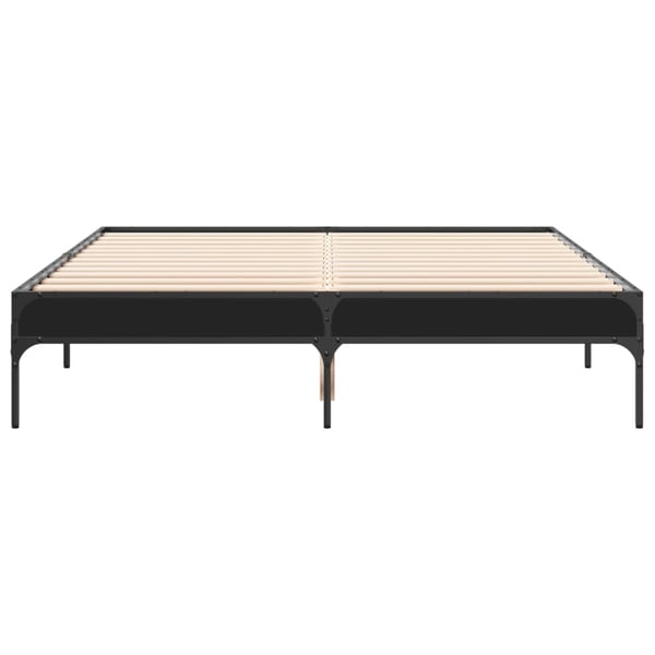 vidaXL Sengeramme svart 135x190 cm konstruert tre og metall