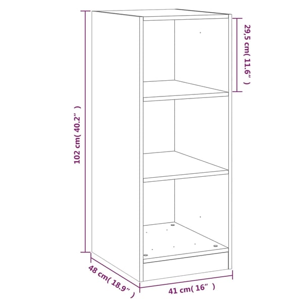 vidaXL Garderobe røkt eik 48x41x102 cm konstruert tre