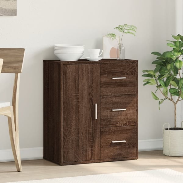 vidaXL skænk 60x31x70 cm konstrueret træ brun egetræsfarve