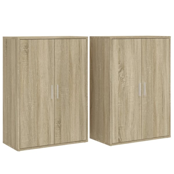 vidaXL Skjenker 2 stk sonoma eik 60x31x84 cm konstruert tre