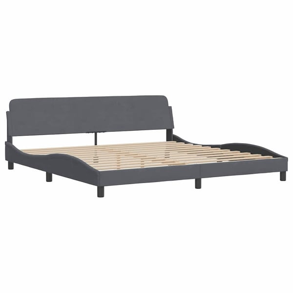 vidaXL sengeramme uden madras Mørkegrå 200x200 cm Fløjl