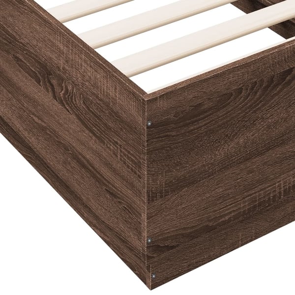 vidaXL sengeramme 75x190 cm konstrueret træ brun egetræsfarve
