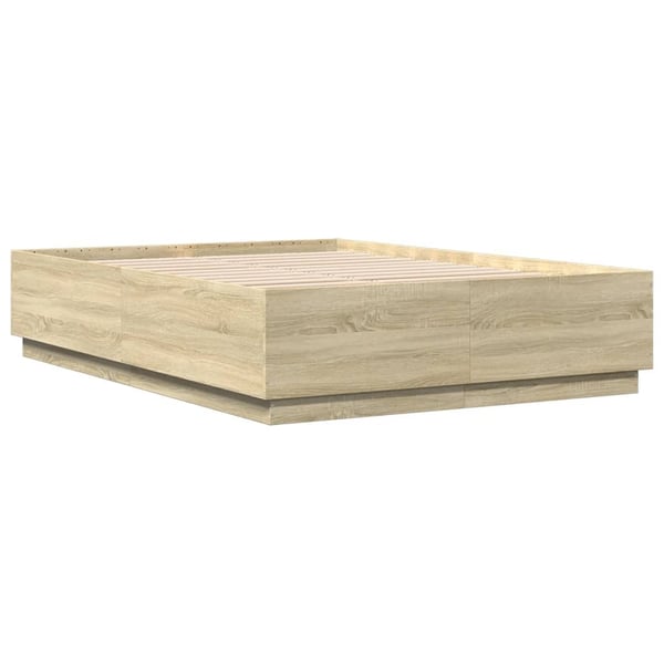 vidaXL Sengeramme sonoma eik 120x200 cm konstruert tre