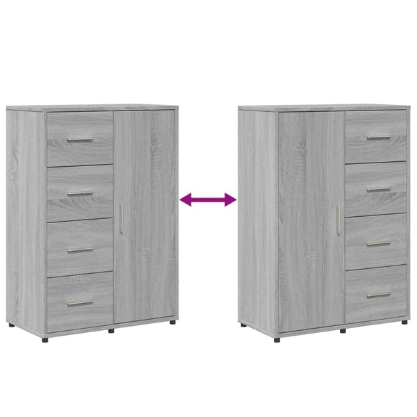 vidaXL Skjenker 2 stk grå sonoma 60x31x84 cm konstruert tre