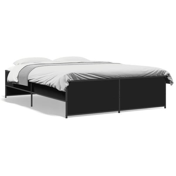 vidaXL Sengeramme svart 140x190 cm konstruert tre og metall
