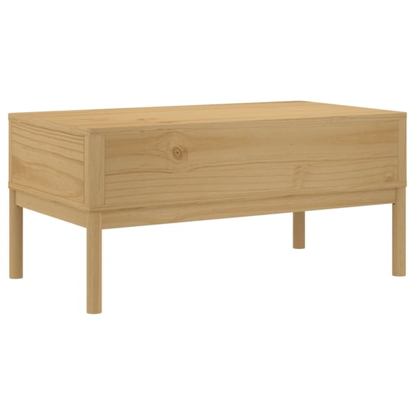 vidaXL Salongbord FLORO voksbrun 99x55,5x45 cm heltre furu