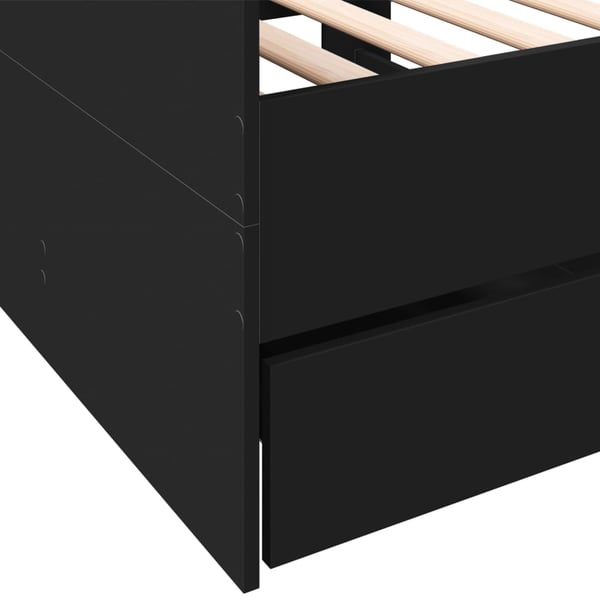 vidaXL daybed med skuffer uden madras 90x200 cm sort