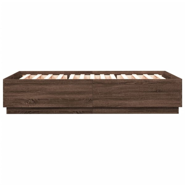 vidaXL sengestel 120x200 cm konstrueret træ brun eg