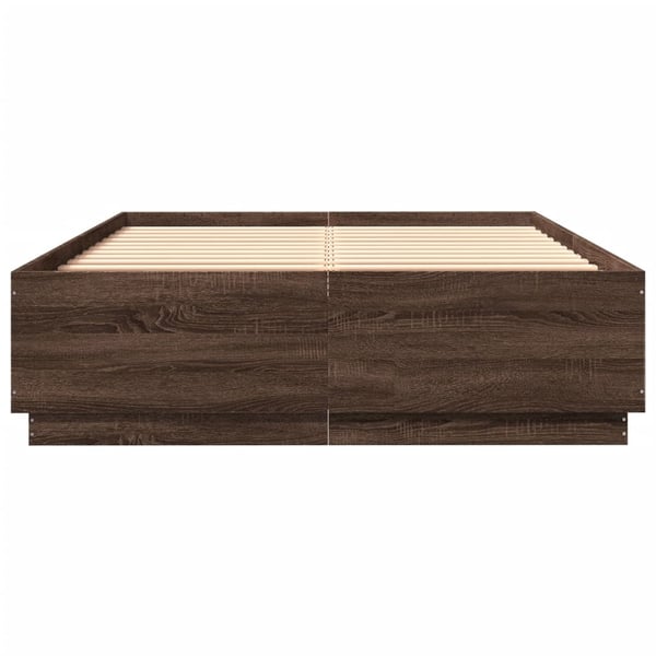 vidaXL sengestel 120x200 cm konstrueret træ brun eg
