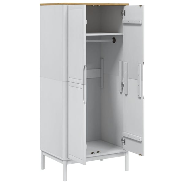 vidaXL Garderobe FLORO hvit 77x53x171 cm heltre furu