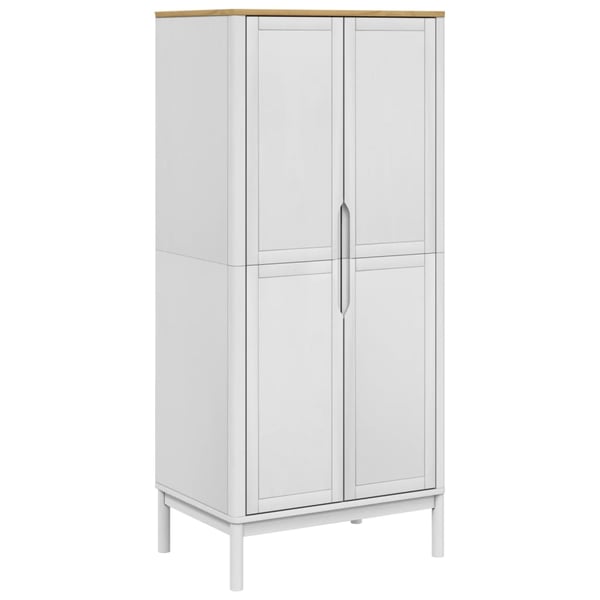 vidaXL Klädskåp FLORO vit 77x53x171 cm massiv furu