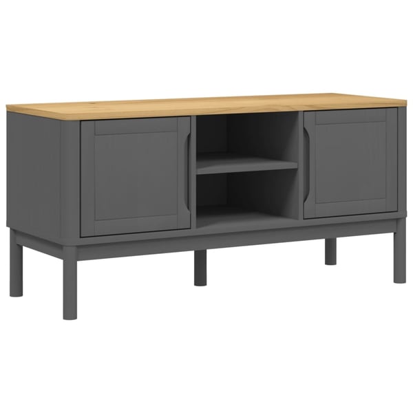 vidaXL TV-taso FLORO harmaa 114x43x55 cm täysi mänty