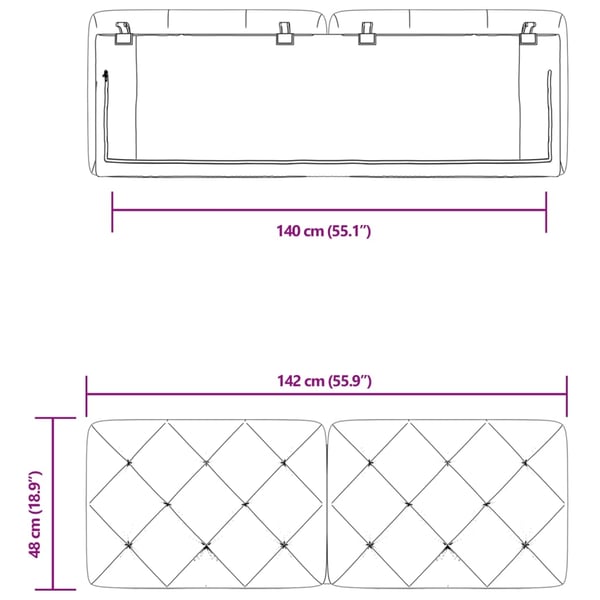 vidaXL gavlpude 140 cm velour mørkegrøn