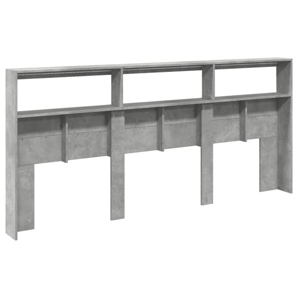 vidaXL Hodegavl skap med LED betonggrå 220x17x102 cm