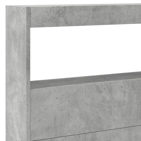 vidaXL Hodegavl skap med LED betonggrå 220x17x102 cm