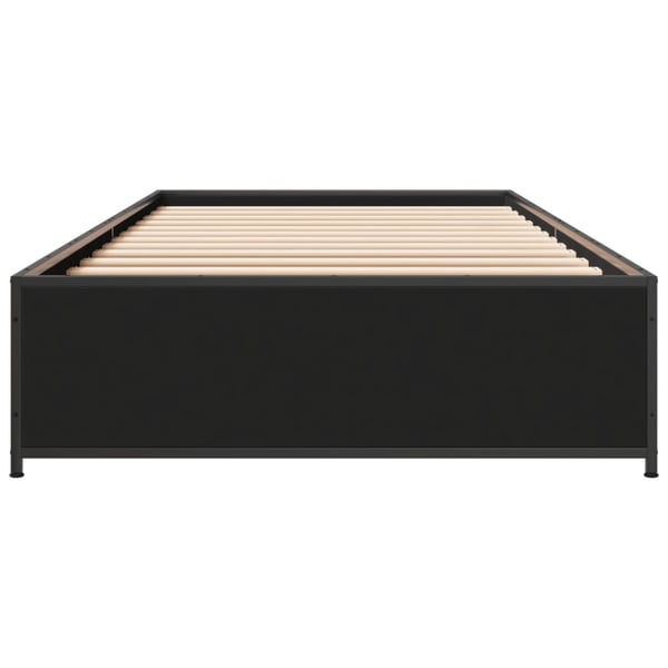 vidaXL Sengeramme svart 75x190 cm konstruert tre og metall