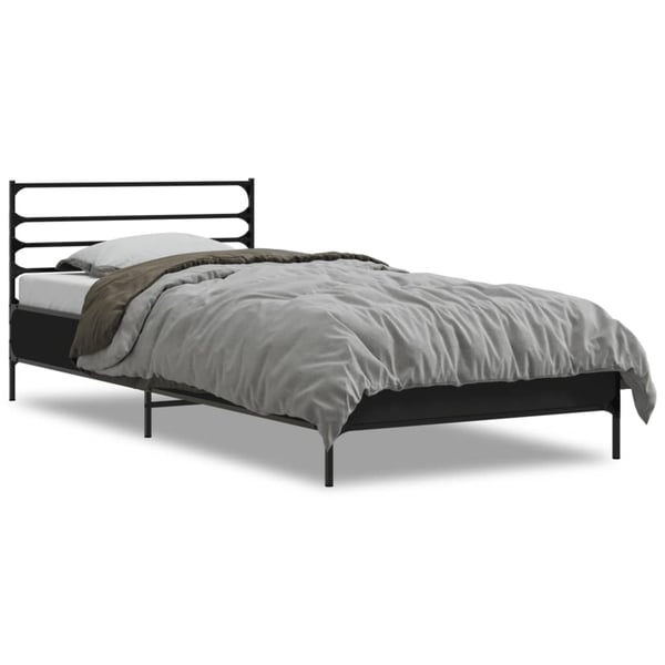 vidaXL Sengeramme svart 100x200 cm konstruert tre og metall