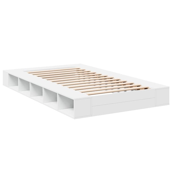 vidaXL Sengeramme hvit 135x190 cm konstruert tre