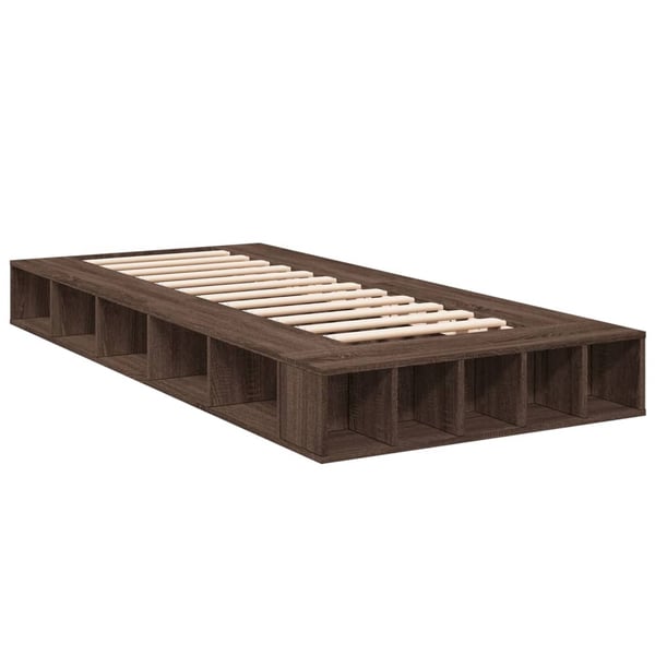 vidaXL Sengeramme brun eik 90x200 cm konstruert tre