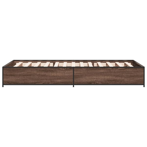 vidaXL Sengeramme brun eik 75x190 cm konstruert tre og metall