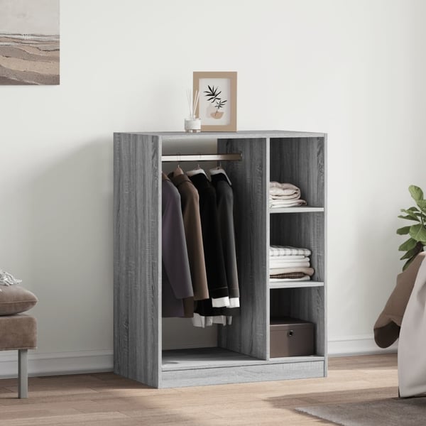 vidaXL Garderobe grå sonoma 77x48x102 cm konstruert tre