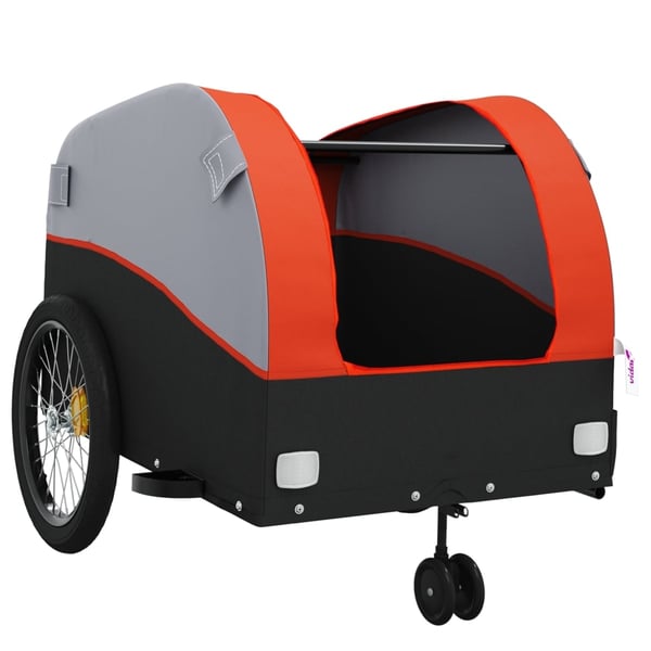 vidaXL cykelanhænger 45 kg jern sort og orange