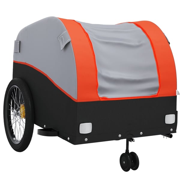 vidaXL cykelanhænger 45 kg jern sort og orange