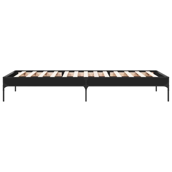 vidaXL Sengeramme svart 100x200 cm konstruert tre og metall
