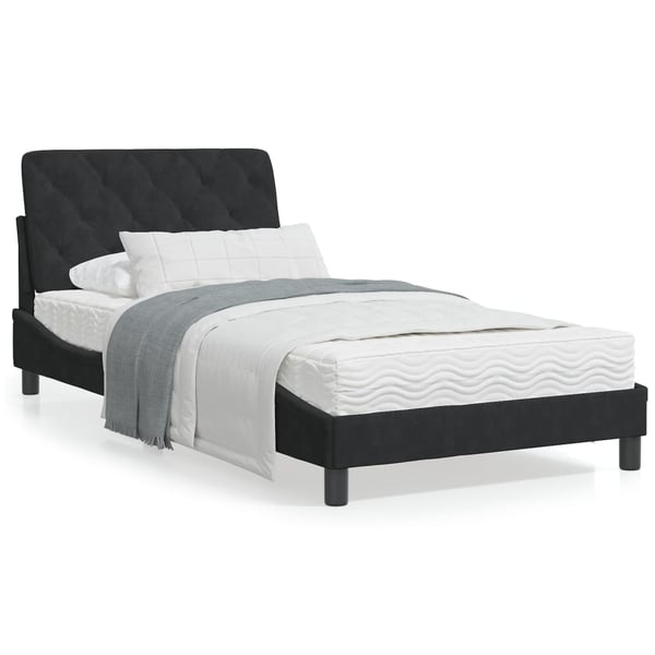 vidaXL sengeramme med LED uden madras 100x200 cm velour sort