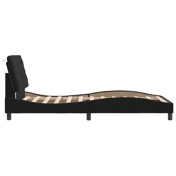 vidaXL sengeramme med LED uden madras 100x200 cm velour sort