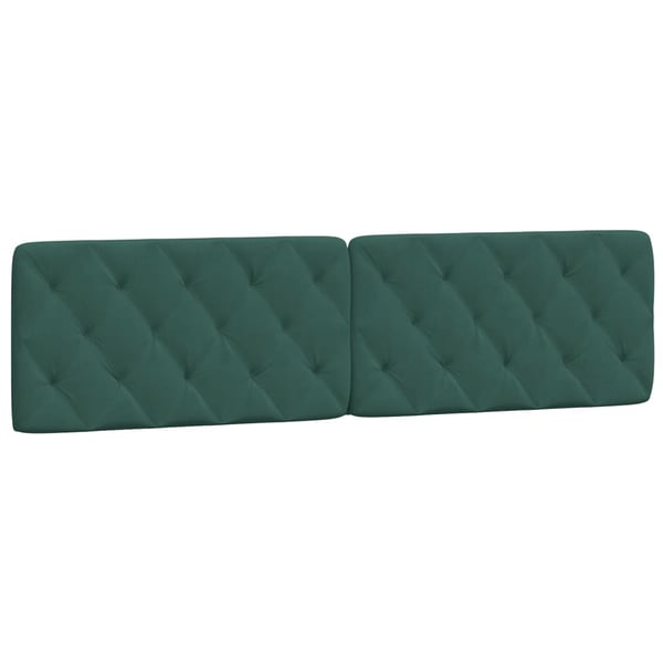 vidaXL sengeramme med LED uden madras 200x200 cm velour mørkegrøn