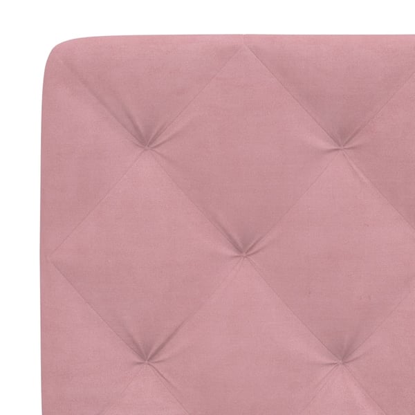 vidaXL sengeramme med LED uden madras 200x200 cm velour lyserød