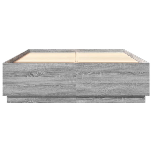 vidaXL Sengeramme grå sonoma 120x200 cm konstruert tre