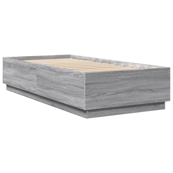 vidaXL sengeramme 90x200 cm konstrueret træ grå sonoma-eg