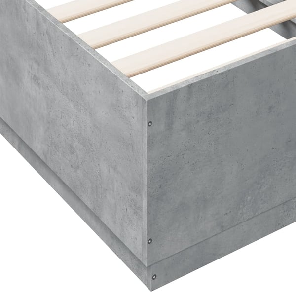 vidaXL Sengeramme betonggrå 75x190 cm konstruert tre