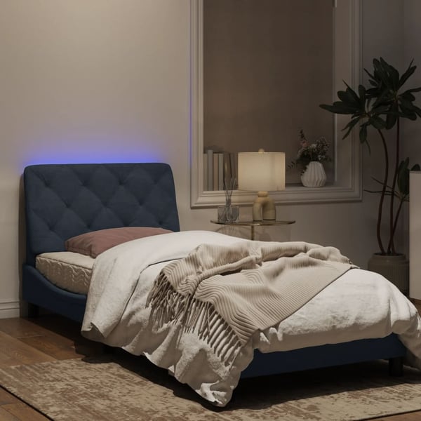 vidaXL sengeramme med LED uden madras 80x200 cm velour mørkegrå