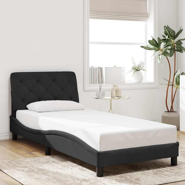 vidaXL sengeramme uden madras 90x200 cm fløjl sort