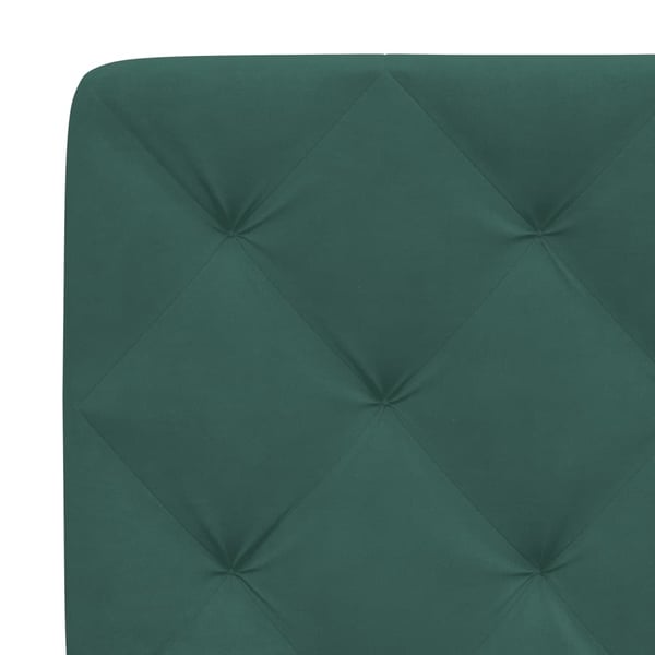 vidaXL sengeramme med LED uden madras 140x190 cm velour mørkegrøn